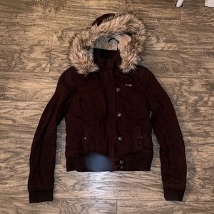Hollister Fur Hooded Coat